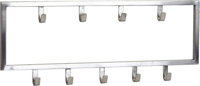 Wohnling Garderobe aus Metall in Silber Matt mit Haken B/H/T: 50 x 20 x 4 cm - Bild 1