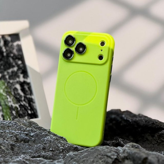 Fluoreszierende MagSafe Silikon Hülle für Apple iPhone 17 16 15 14 13 12 Pro Max Plus in Grün - Bild 1