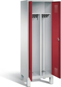 C+P Spind Evolo mit Front in Rubinrot und Korpus in Lichtgrau, H 185 cm x B 61 cm x T 50 cm - Bild 1