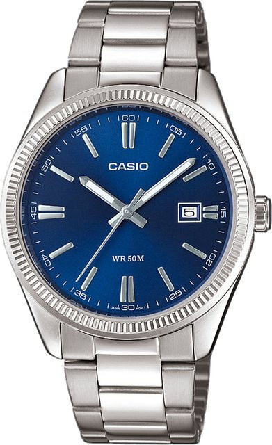 Casio Armbanduhr, Quarz, Edelstahl, Blau, 39 mm, Herren - Bild 1
