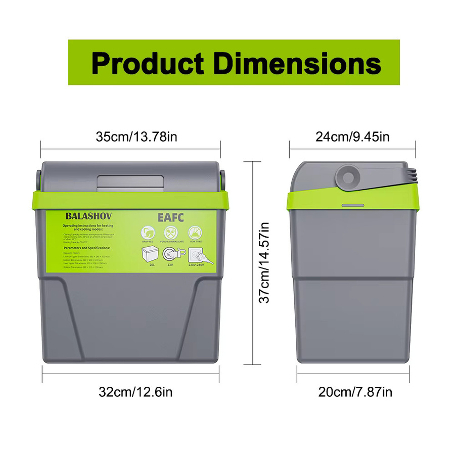 BALASHOV Mini-Kühlschrank 20L Tragbarer Dual-Use-Kühler für Zuhause, Make-up, Reisen und Auto mit 220V/12V Anschluss - Bild 6