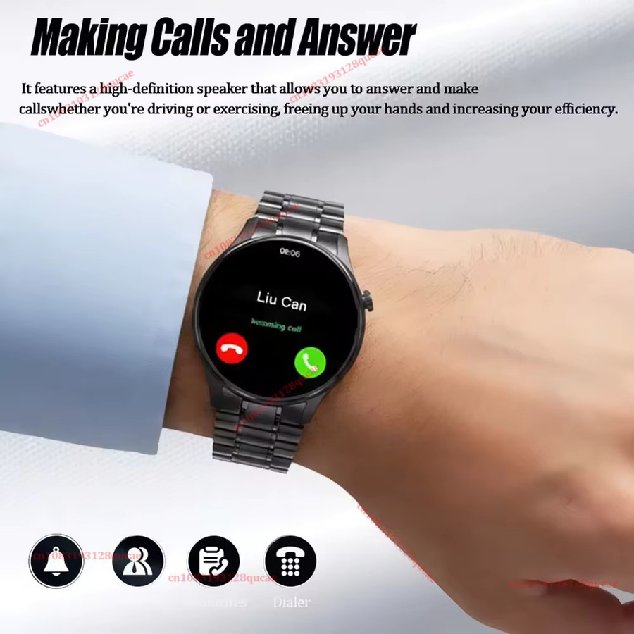 Ola Esporte Smartwatch für Herren mit 1,52 Zoll HD-Display, Bluetooth-Anrufen, Gesundheitsüberwachung und Sprachassistent, kompatibel mit Android und iOS, in Schwarz oder Silber - Bild 3
