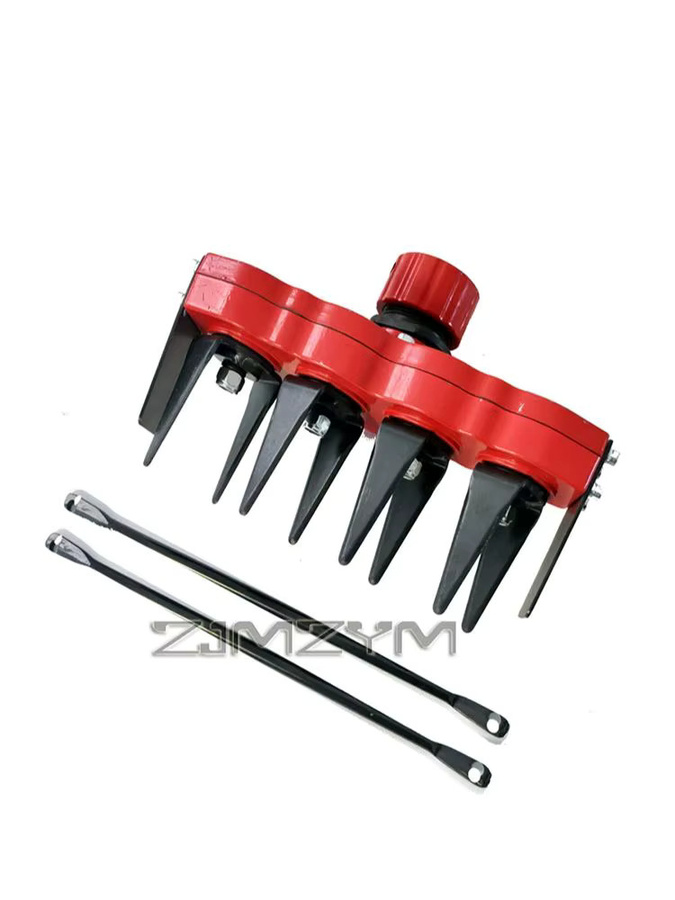ZJMZYM Gras Trimmer mit Stahl Draht und Unkraut Rad in Rot - Bild 5
