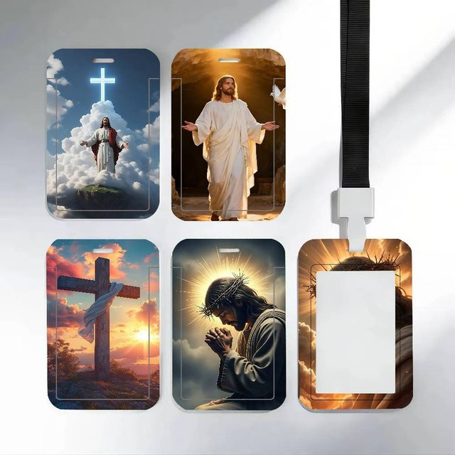 Jesus PVC-Ausweishalter wasserdichtes Kartenetui für Studenten und Büro - Bild 1