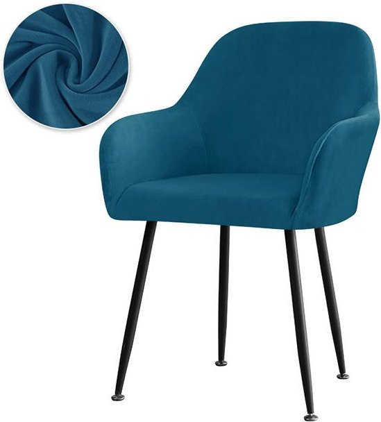 Elastische Samt-Bezüge für Hochsessel aus Plüsch-Fleece in Blau von airldianer - Bild 1