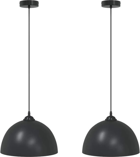 vidaXL Pendelleuchten 2er-Set aus Metall in Schwarz und Bronze, höhenverstellbar, E27, Durchmesser: 30 cm - Bild 1