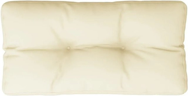 vidaXL Palettenkissen Creme aus Polyester, wasserabweisend und UV-beständig, B/T/H: 80 x 40 x 12 cm