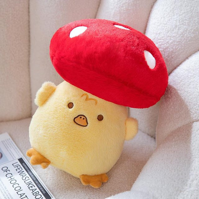 Yiran Health & Beauty Pilz Plüschkissen Capybara Ente, Plüschtiere, 30-40cm - Bild 1
