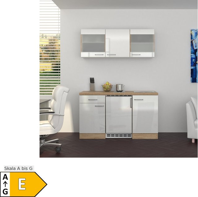 Küchenzeile Flex-Well Valero G-150-1001-030 mit Schranktüren und Schubladen Breite: 150 cm, Höhe: 82 cm, Tiefe: 57 cm - Bild 1