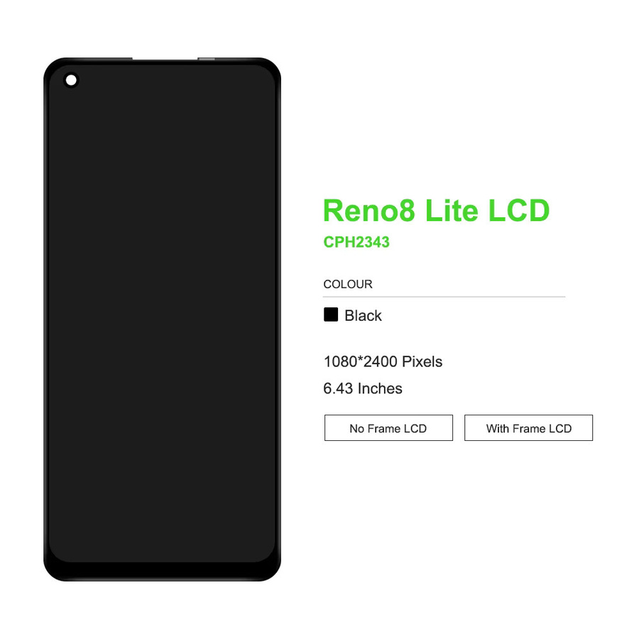 AMOLED LCD Display Touchscreen Digitizer Montage für OPPO Reno8 Lite CPH2343 in Schwarz - Bild 4