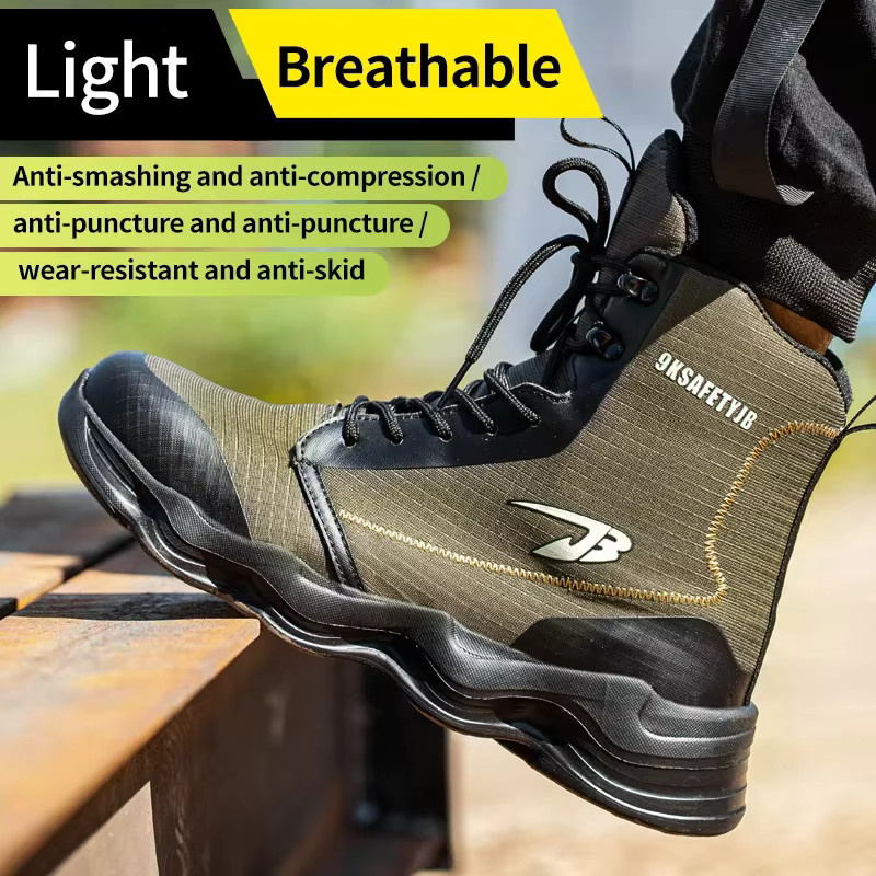 QHSPE Sicherheitsschuhe Herren High Top Arbeitssneaker mit Stahlkappe und Pannenschutz S1P - Bild 4