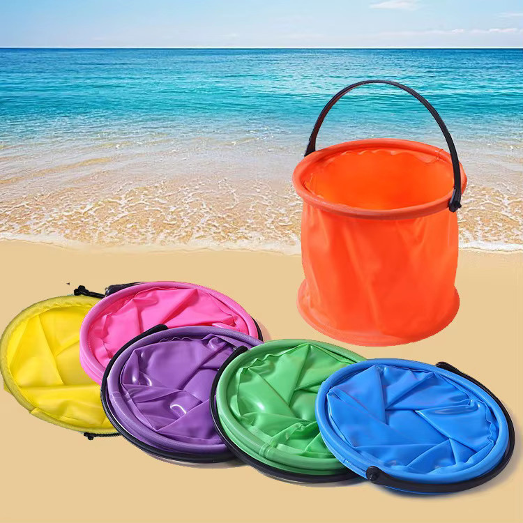 Soulbao Falten Eimer Kunst Stift Waschen Eimer, Strand Spielzeug, 2-teiliges Set, Kunststoff, Bunt / Mehrfarbig - Bild 2