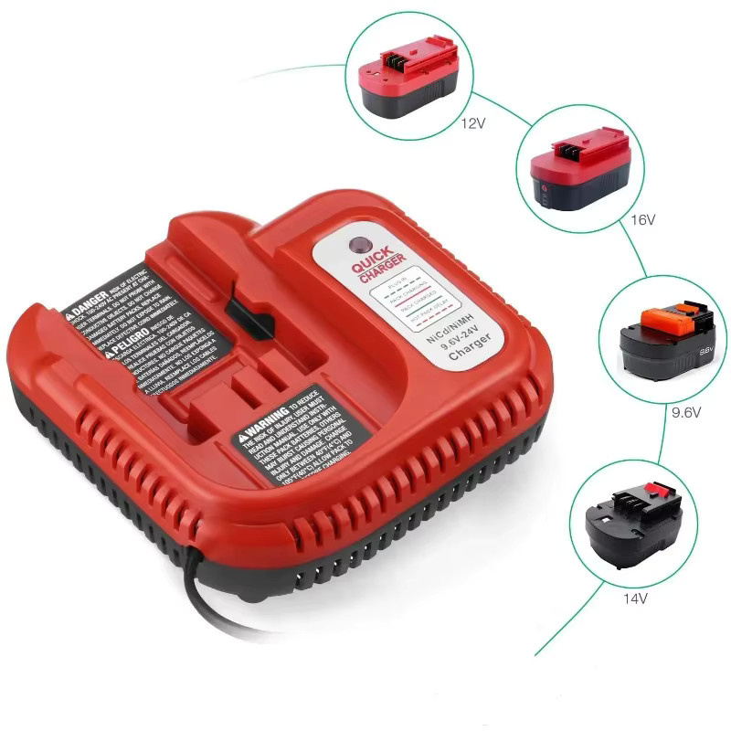Black & Decker BDFC240 Akku-Ladegerät für Multi-Volt 9,6 V-24 V NiCd/NiMH Akku-Elektrowerkzeuge in Rot - Bild 2
