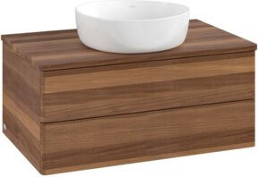 V&B Waschtischunterschrank Antao mit Beleuchtung ohne Frontstruktur in Walnut Braun B/T/H: 80 x 36 x 50 cm - Bild 1