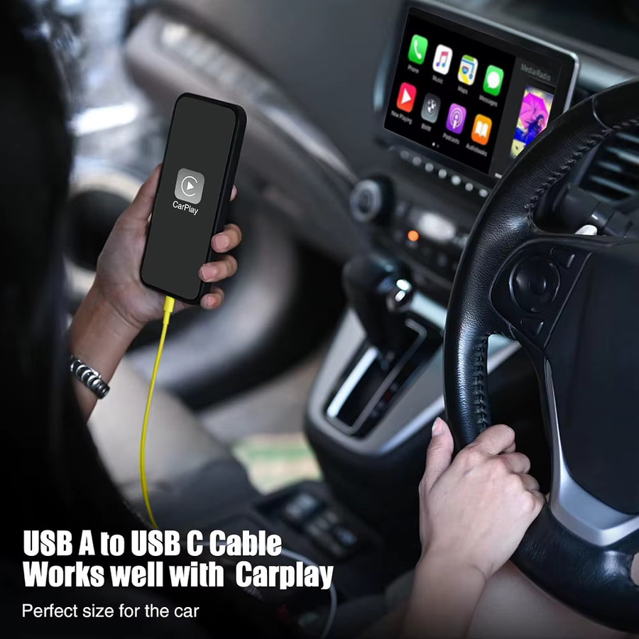 Koovesy USB-A auf Typ-C Ladekabel und Datenkabel in Gelb - Bild 3