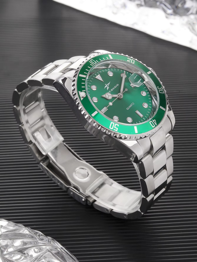 RICECGO Armbanduhr Edelstahl, Quarz, Schwarz, Herren - Bild 3