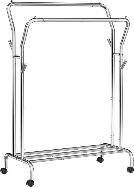 Songmics Kleiderständer mit Rollen in Silber, B/T/H: 52,5 x 103,5 x 165 cm - Bild 1