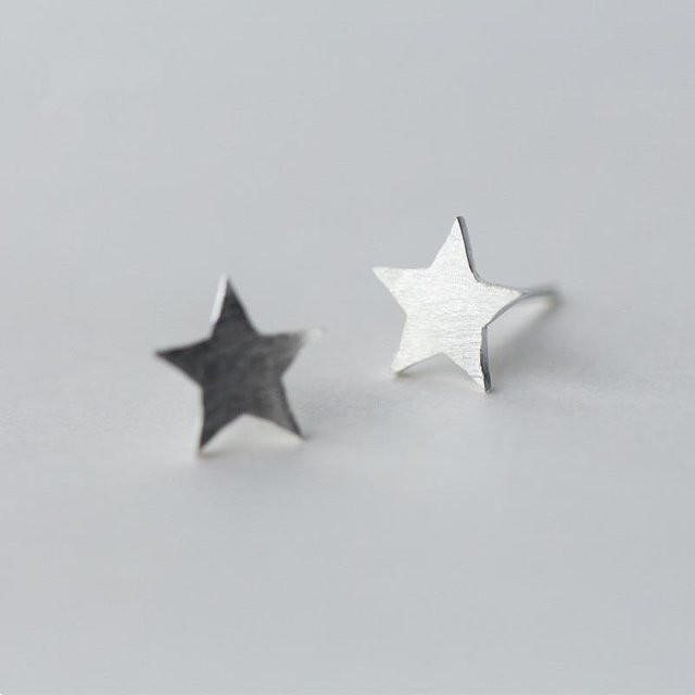 Ohrstecker Star, Silber, grau, Damen - Bild 1