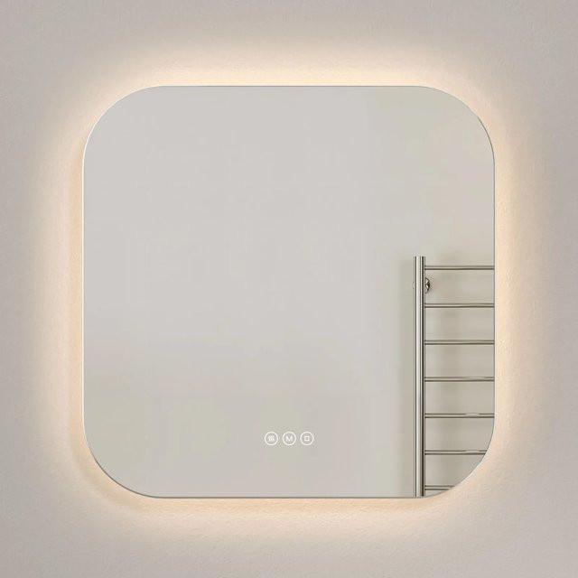 Emke LED-Badspiegel Quadratisch mit Antibeschlag und dimmbarer Lichtfarbe B/H: 60 x 60 cm - Bild 1