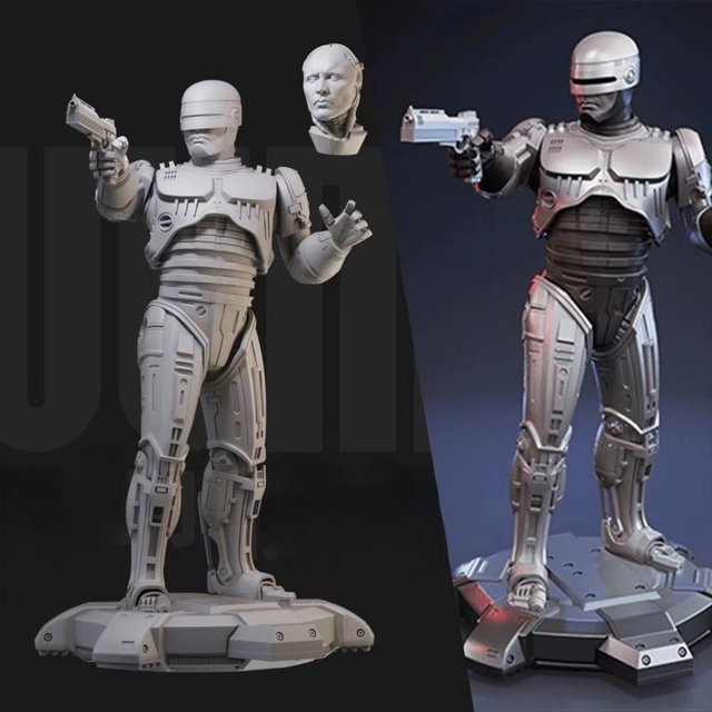 MODX Future X-Cops Stahlroboter Modellbausatz Harzfigur 1/24 - Bild 1