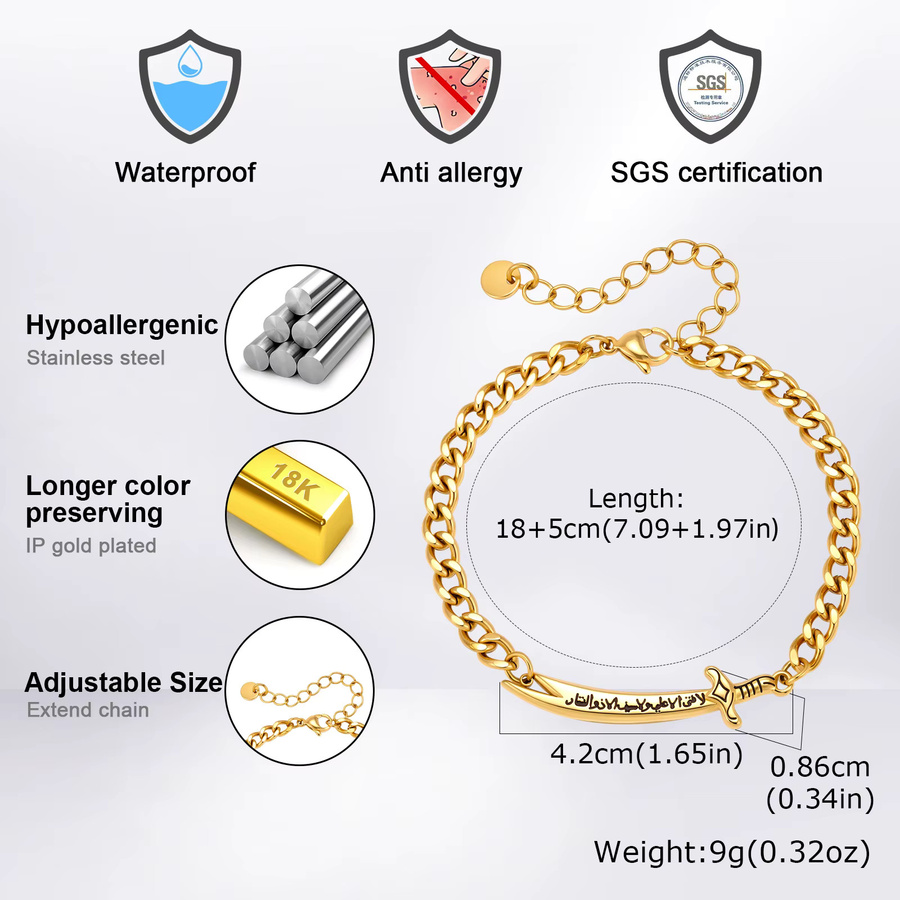 prjewel Armband Edelstahl, Gold, Herren - Bild 3