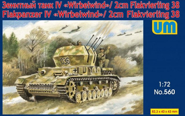 Unimodels Flakpanzer IV Wirbelwind/2cm Flakvierling 38, Fahrzeug, 1:72 - Bild 1
