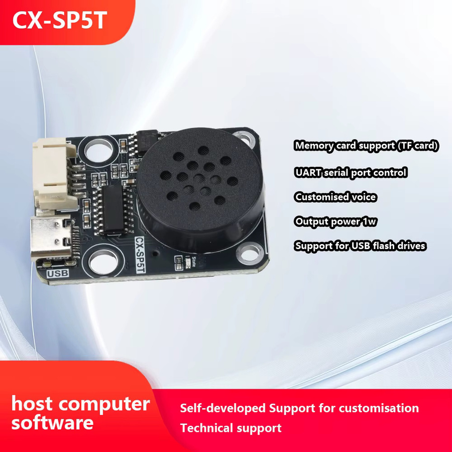 diymore CX-SP5T MP3-Sprachwiedergabemodul mit UART Serial Port Control und USB-C Anschluss in Schwarz - Bild 4