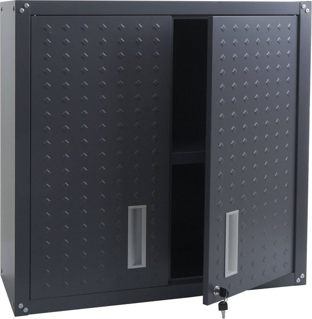 MCW Hängeschrank O52 aus Stahl, abschließbarer Wandschrank in Anthrazit, B/H/T: 77 x 77 x 31 cm - Bild 1
