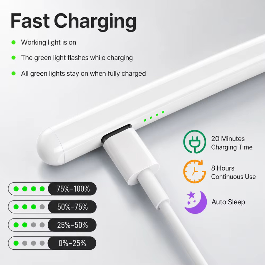 READYYEAH iPad Stylus Stift mit Handballenerkennung und Magnetfunktion in Weiß für iPad Pro, Air und Mini Generationen - Bild 2