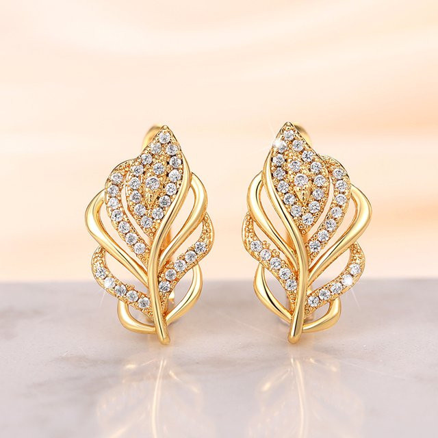 Huitan Ohrringe, Gold, Zirkonia, Damen - Bild 1