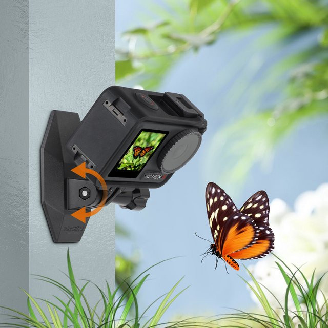 SUNNYLIFE Magnetfuß für DJI Pocket 3, Action 5 und Insta360 X5 mit 360 Grad Schnellspannadapter, 1/4-Zoll-Schraube und Kaltschuhhalterung in Schwarz - Bild 1