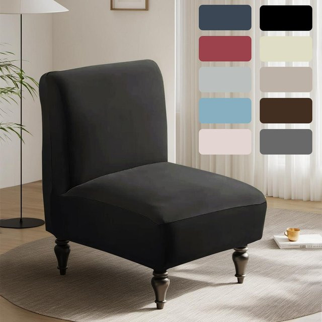 Yiran Furniture Sesselbezug aus elastischer Büffelmilchseide in Schwarz, wasserabweisend und waschbar, B/T/H: 33 x 46,6 x 22,9 cm - Bild 1