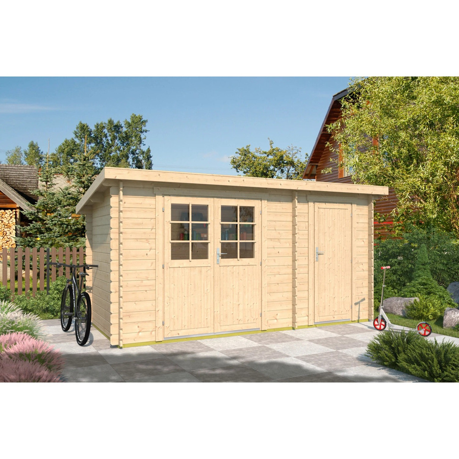 Fjordholz Gartenhaus Modell Annika 28 B Log Cabin aus Holz in Beige Unbehandelt - Bild 2