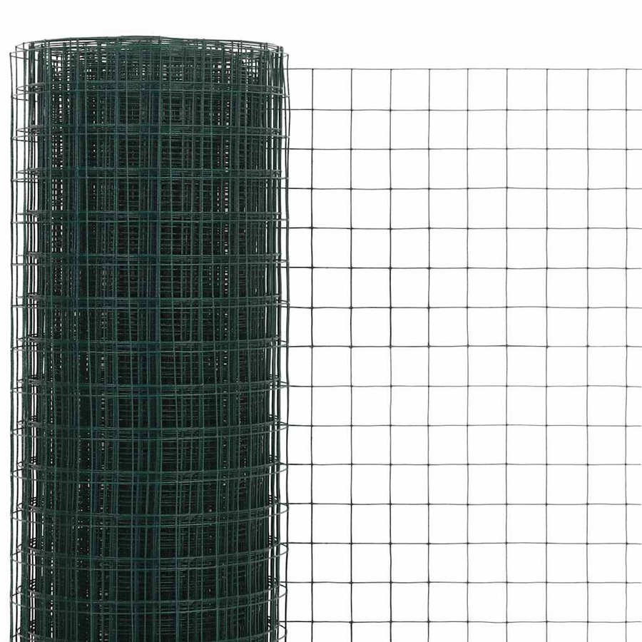 vidaXL Drahtzaun aus Stahl mit grüner PVC-Beschichtung, B: 10 m, H: 0,5 m - Bild 2