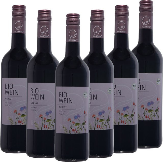 Bio Sonne Merlot Puglia IGT Rotwein 0,75 l - Bild 1