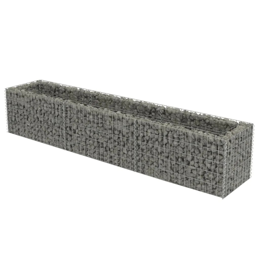 vidaXL Gabionen-Hochbeet aus verzinktem Stahl in Silber und Grau, B/T/H: 270 x 50 x 50 cm - Bild 2