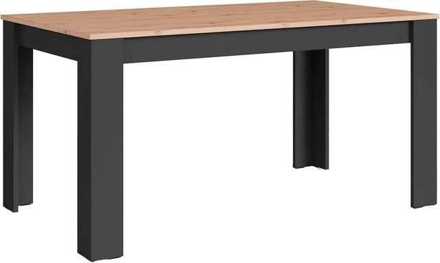 byLIVING Esstisch NORI in Anthrazit und Eiche-Optik, B/T/H: 160 x 90 x 75 cm - Bild 1
