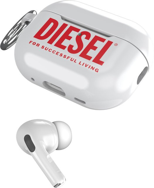 Diesel AirPods Pro 1. und 2. Generation Schutzhülle aus TPU in Weiß mit Markenlogo - Bild 1