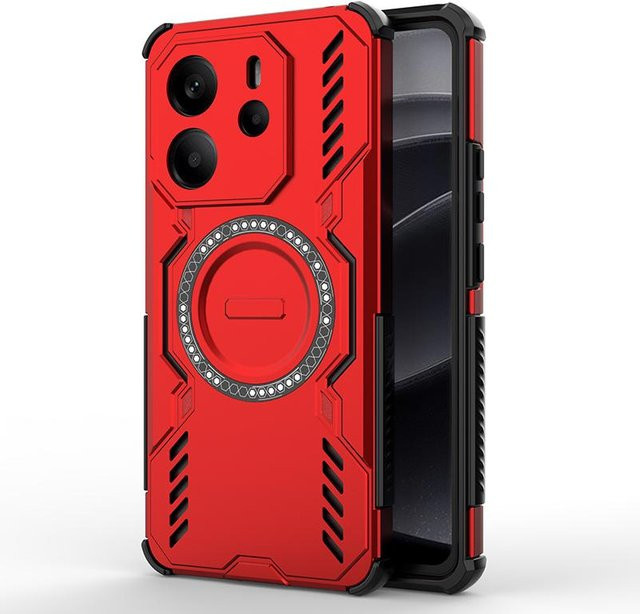 Xiaomi Rüstungs Hülle für Redmi Note 14 Pro Plus 5G, Magnetische Adsorption und kabelloses Laden, Verfügbar in Grün, Blau und Rot - Bild 1