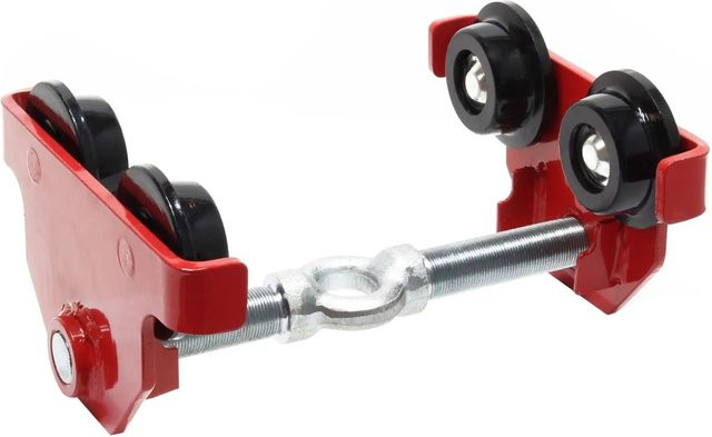 Wiltec Unterflanschlaufkatze Rollfahrwerk Handfahrwerk für 500 kg in Rot und Schwarz, Spannweite 45-220 mm - Bild 1