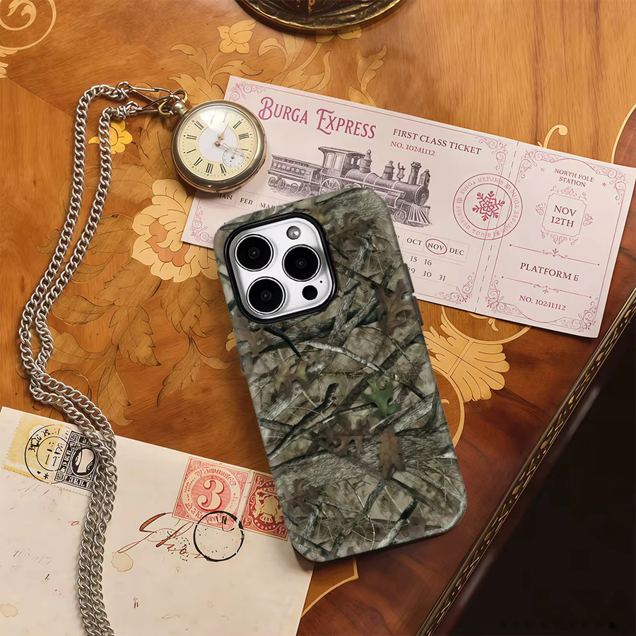 Potdemiel Zweigblätter Camouflage Handyhülle für iPhone in Multicolor mit doppelschichtiger Rückseite - Bild 4
