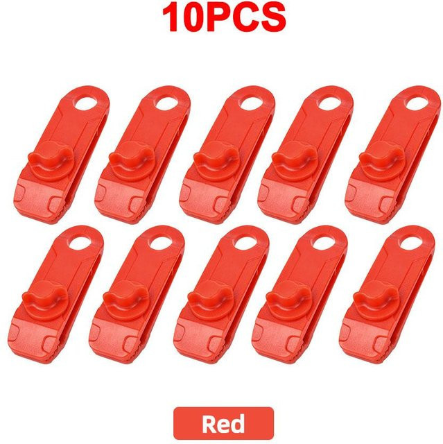 10 Stück Markisenklemmen Planenclips von Binchi Outdoor Equipment in Rot zur Zeltbefestigung und für Poolmarkisen aus Kunststoff - Bild 1
