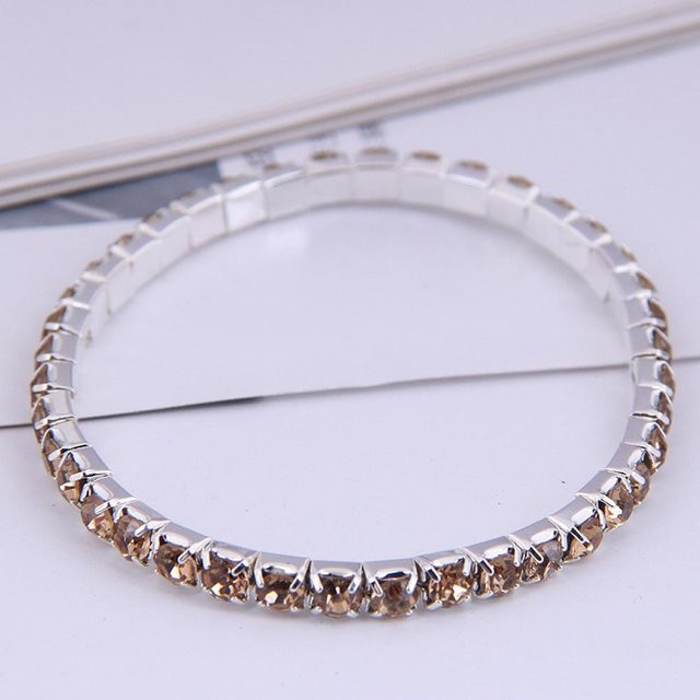 Strass-Armband, einreihiges Klauenkettenarmband, Volldiamanten, orange, Damen - Bild 1