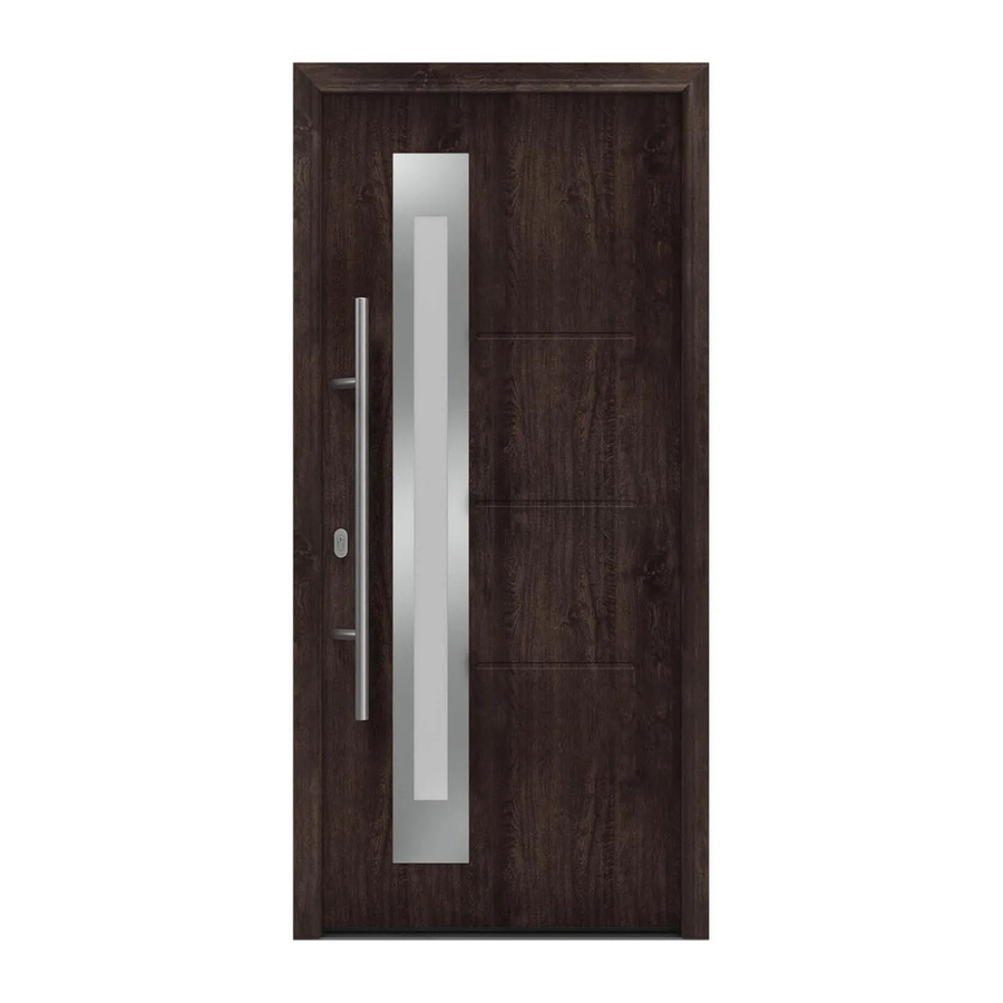 EcoStar Haustür Isopro IP 780S in Eiche Dunkel mit Glaseinsatz, B/H: 110 x 210 cm, DIN Links - Bild 2