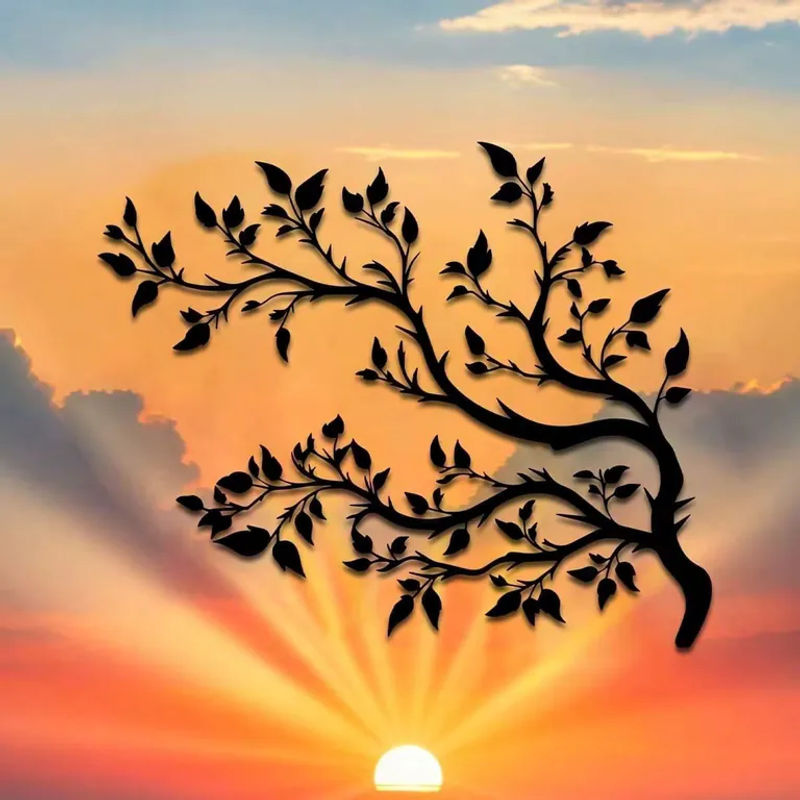 CIFBUY Metall-Baum-Wandkunst Hängeskulptur in Schwarz, B: 40 cm, H: 32,99 cm - Bild 5