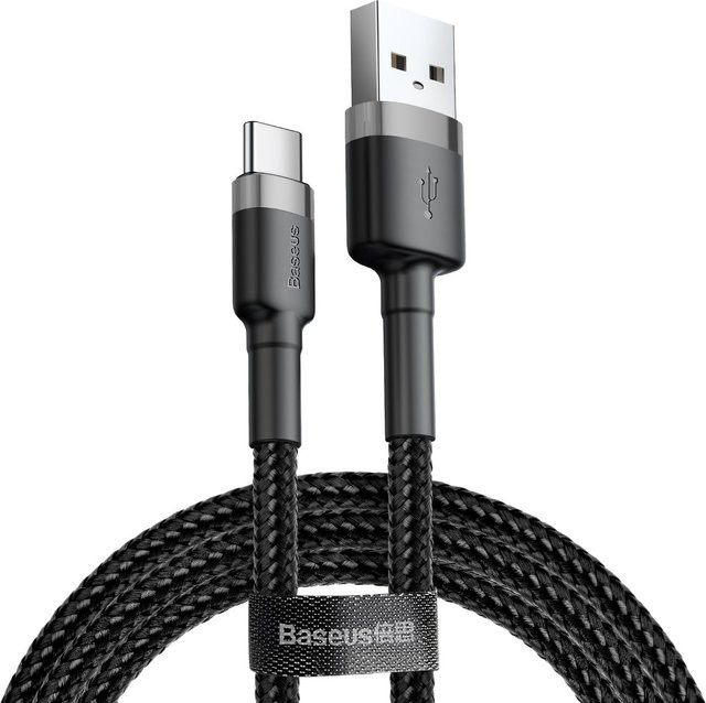 Baseus Cafule Daten- und Ladekabel USB-A auf USB-C, 60W, Grau, Länge: 1 m, CATKLF-BG1 - Bild 1