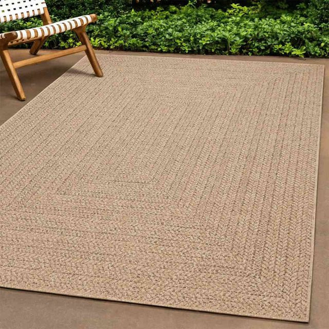 ZIZUR Teppich in Beige mit Jute-Optik, rutschfest und weich für Innen und Außen, B/T: 60 x 110 cm - Bild 1