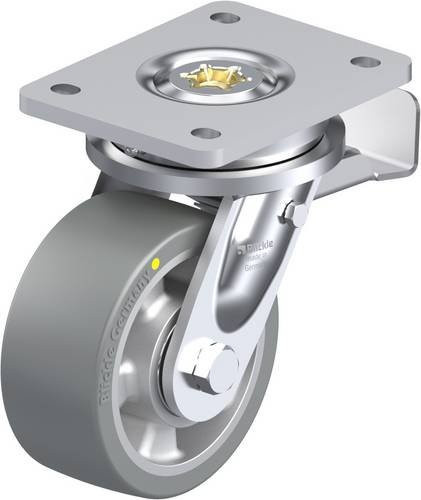 Blickle Lenkrolle LO-ALTH 127K-ST-AS mit Feststeller in Silber und Grau, Rad-Durchmesser: 125 mm, Tragfähigkeit: 750 kg - Bild 1