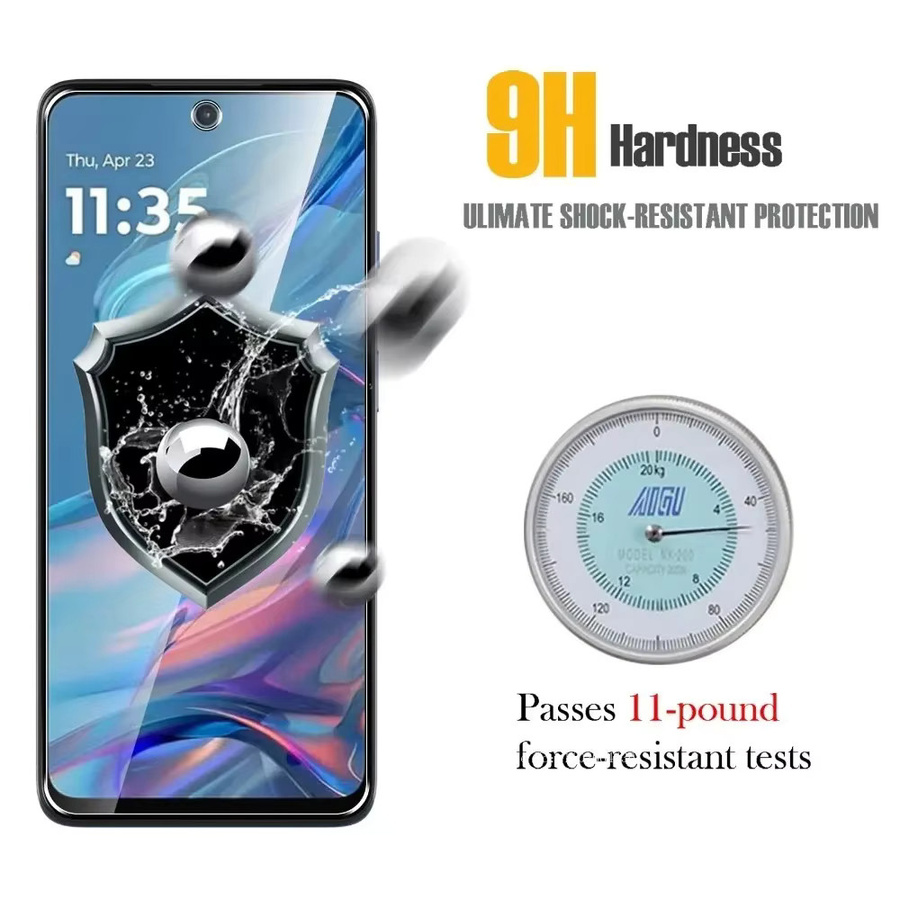 2er-Pack Displayschutzfolie aus gehärtetem Glas für Motorola G35, G34 und Moto G32 HD, transparent, 9H kratzfest und case-freundlich - Bild 3
