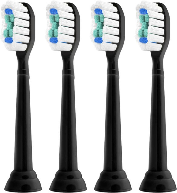 Ersatzbürstenköpfe Diamond Clean für Philips Sonicare Elektrische Zahnbürsten, Farbe: Schwarz, kompatibel mit den Modellen 4100, 5300 und 6500 - Bild 1